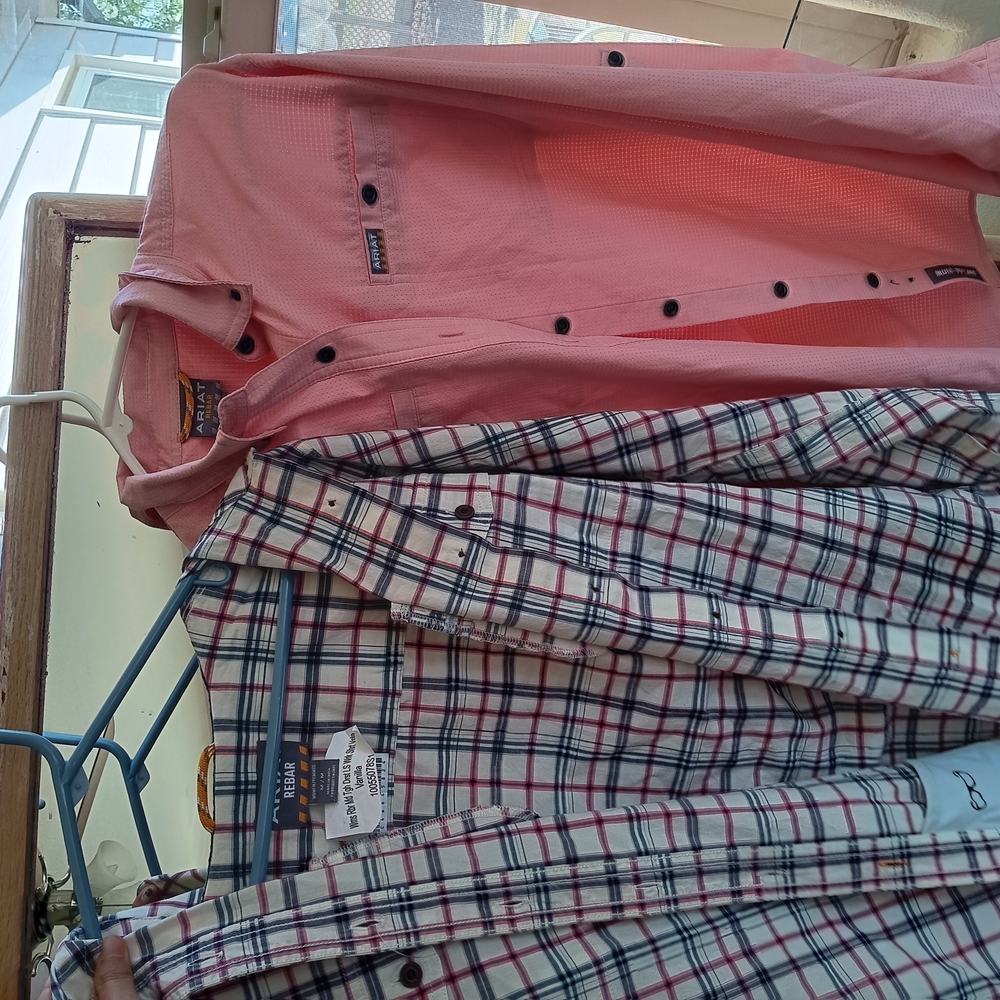 Ariat Plaid Button-Up Shirt - Red and Cream